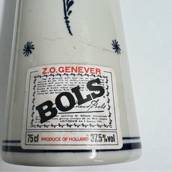 Vintage BOLS Delft Blue Corked Lidded Decanter Hand Painted Windmill Holland - Picture 10 of 12